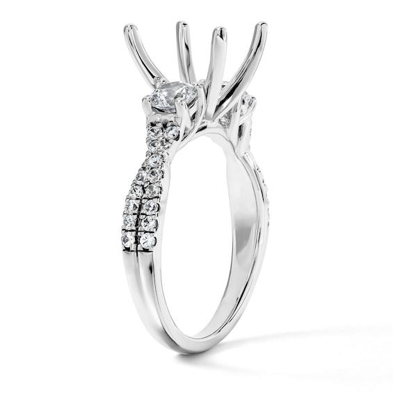 3/4 Ct.t.w. Diamond Twist Shank Semi-Mount in 14K White Gold