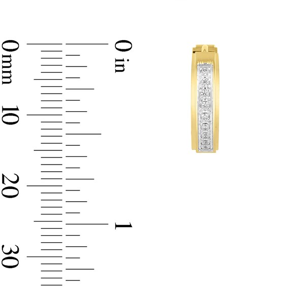 1/6 CT. T.w. Diamond Huggie Hoops in Yellow Ion-Plated Stainless Steel