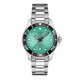 Ladies' Tissot Seastar 1000 Stainless Steel Watch with Turquoise Dial (Model: T1202101109100)