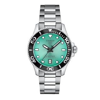 Ladies' Tissot Seastar 1000 Stainless Steel Watch with Turquoise Dial (Model: T1202101109100)