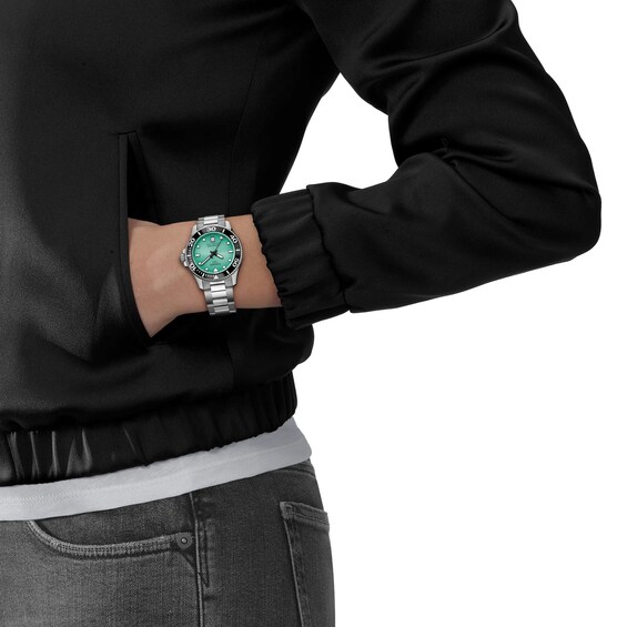 Ladies' Tissot Seastar 1000 Stainless Steel Watch with Turquoise Dial (Model: T1202101109100)