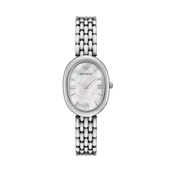 Ladies' Emporio Armani Sinfonia Stainless Steel Watch with Mother-of-Pearl Dial (Model: Ar11706)