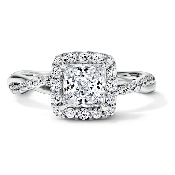 1-1/3 CT. T.w. Certified Princess-Cut Lab-Grown Diamond Frame Engagement Ring in 14K White Gold (F/Vs2)
