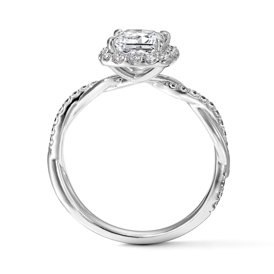 1-1/3 CT. T.w. Certified Princess-Cut Lab-Grown Diamond Frame Engagement Ring in 14K White Gold (F/Vs2)