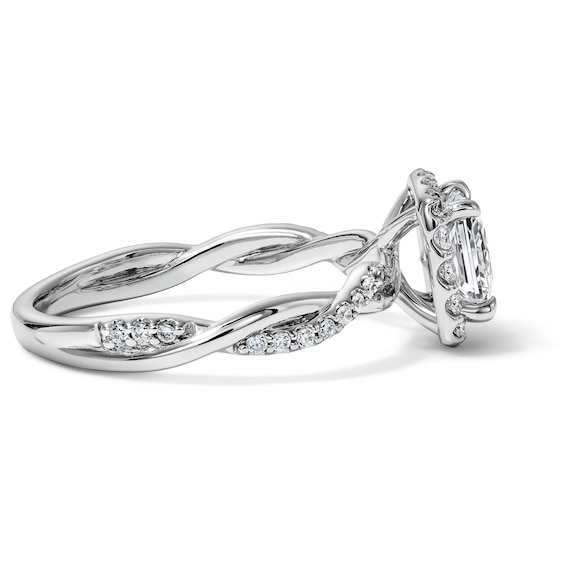 1-1/3 CT. T.w. Certified Princess-Cut Lab-Grown Diamond Frame Engagement Ring in 14K White Gold (F/Vs2)