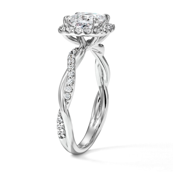 1-1/3 CT. T.w. Certified Princess-Cut Lab-Grown Diamond Frame Engagement Ring in 14K White Gold (F/Vs2)
