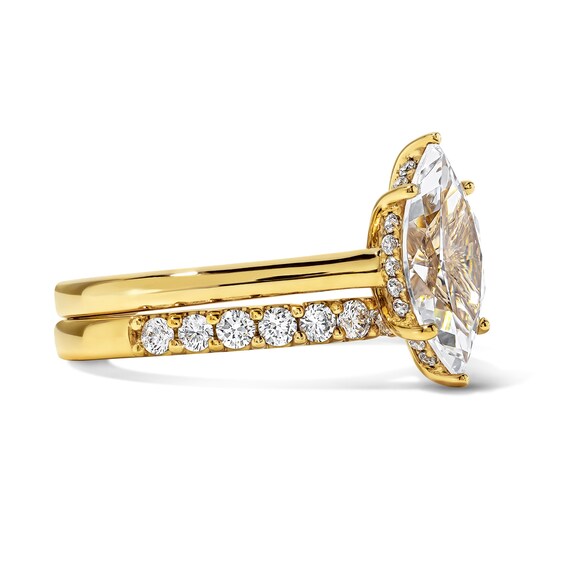 2 CT. T.w. Certified Marquise-Cut Lab-Grown Diamond Bridal Set in 14K Gold (F/Vs2)