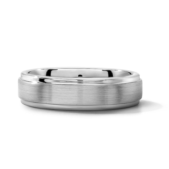 6.0mm Engravable Satin-Finish Wedding Band in Tungsten