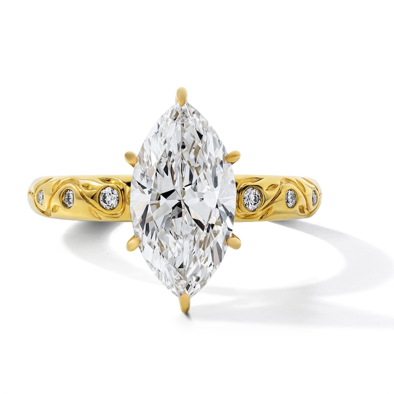 Main Image 1 of 2 CT. T.W. Certified Marquise-Cut Lab-Grown Diamond Vine Engagement Ring in 14K Gold (F/VS2)