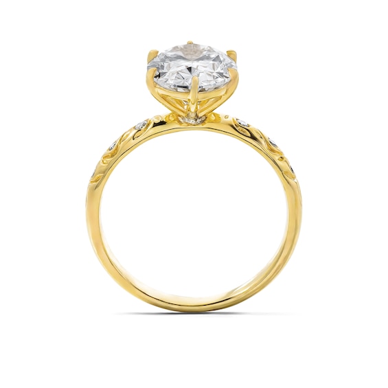 3 CT. T.w. Certified Oval Lab-Grown Diamond Vine Engagement Ring in 14K Gold (F/Vs2)