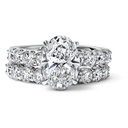 4-1/2 CT. T.W. Certified Oval Lab-Grown Diamond Bridal Set in 14K White Gold (F/VS2)