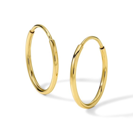 13mm Continuous Tube Hoops in Hollow 10K Gold