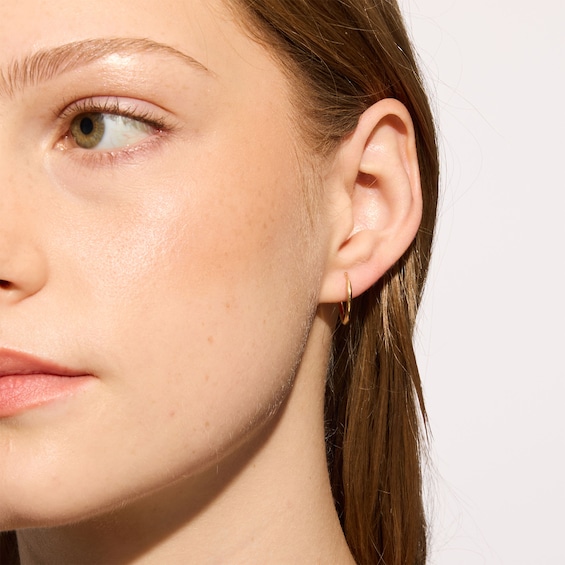 14mm Continuous Hoops in Hollow 10K Gold