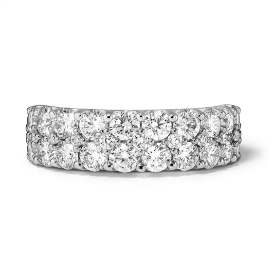 2 CT. T.W. Lab-Grown Diamond Multi-Row Ring in 10K White Gold (F/VS2)
