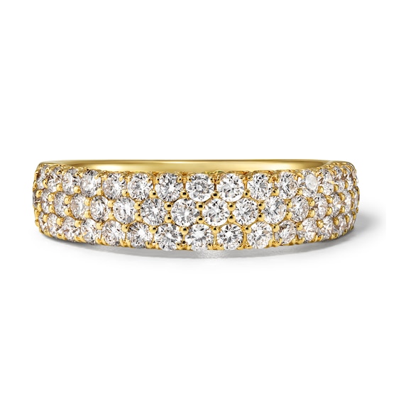 1 CT. T.W. Lab-Grown Diamond Three-Row Ring in 10K Gold (F/VS2)