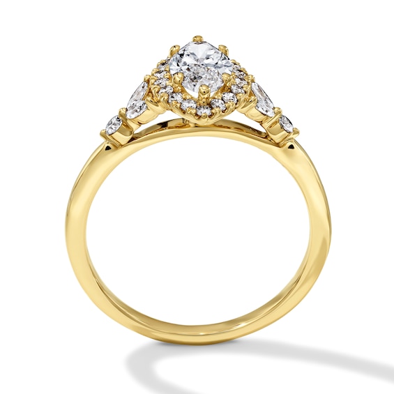 1 CT. T.w. Marquise-Cut Certified Lab-Grown Diamond Frame Engagement Ring in 10K Gold (F/Vs2)