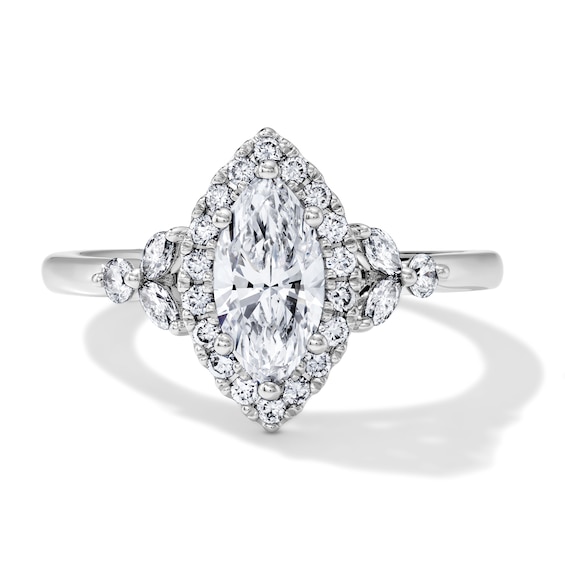 1 CT. T.w. Marquise-Cut Certified Lab-Grown Diamond Frame Engagement Ring in 10K White Gold (F/Vs2)
