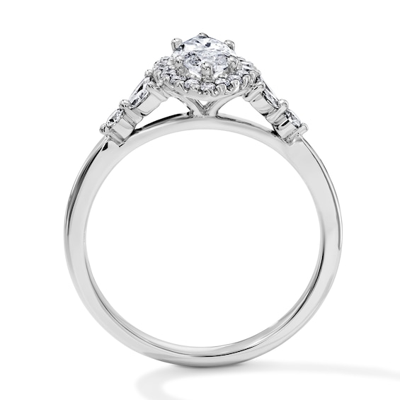 1 CT. T.w. Marquise-Cut Certified Lab-Grown Diamond Frame Engagement Ring in 10K White Gold (F/Vs2)