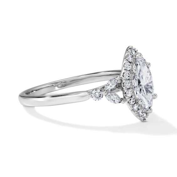 1 CT. T.w. Marquise-Cut Certified Lab-Grown Diamond Frame Engagement Ring in 10K White Gold (F/Vs2)