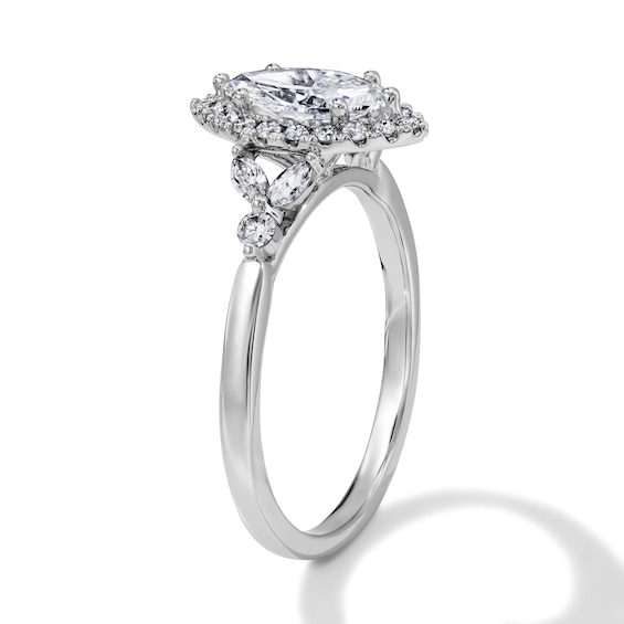 1 CT. T.w. Marquise-Cut Certified Lab-Grown Diamond Frame Engagement Ring in 10K White Gold (F/Vs2)