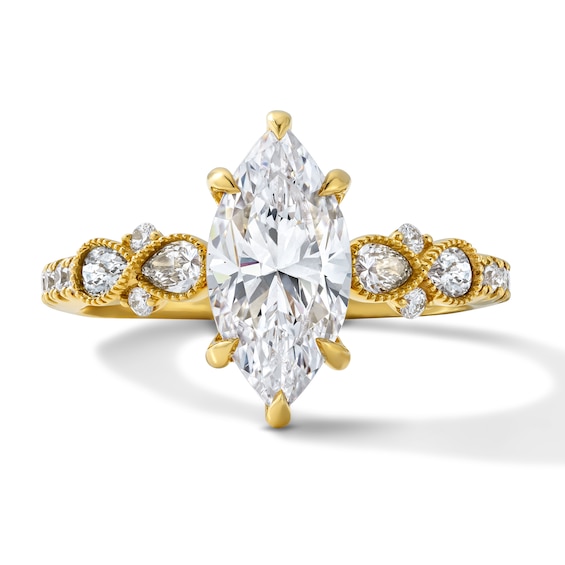 Vera Wang Love Collection 2-1/8 CT. T.w. Certified Marquise-Cut Lab-Grown Diamond Engagement Ring in 14K Gold (F/Vs2)