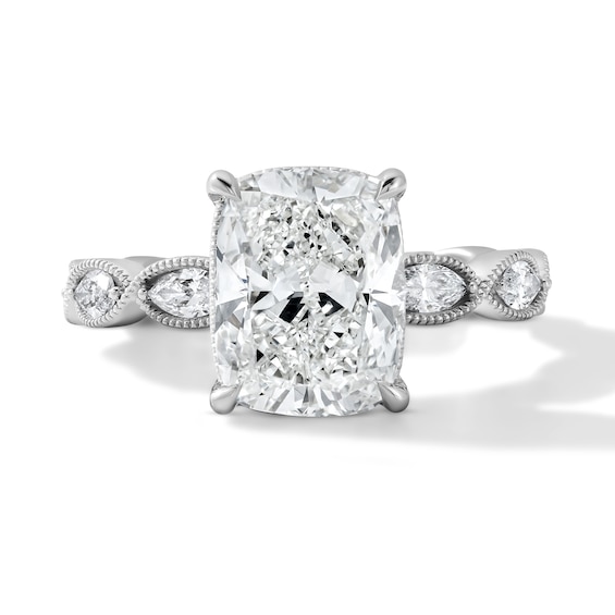 Vera Wang Love Collection 3-5/8 CT. T.w. Elongated Cushion-Cut Certified Lab-Grown Diamond Engagement Ring in 14K White Gold (F/Vs2)