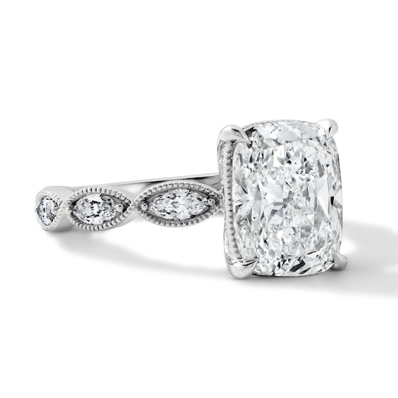 Vera Wang Love Collection 3-5/8 CT. T.w. Elongated Cushion-Cut Certified Lab-Grown Diamond Engagement Ring in 14K White Gold (F/Vs2)