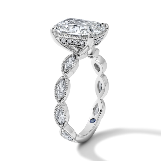 Vera Wang Love Collection 3-5/8 CT. T.w. Elongated Cushion-Cut Certified Lab-Grown Diamond Engagement Ring in 14K White Gold (F/Vs2)