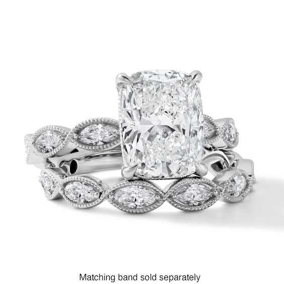Vera Wang Love Collection 3-5/8 CT. T.w. Elongated Cushion-Cut Certified Lab-Grown Diamond Engagement Ring in 14K White Gold (F/Vs2)