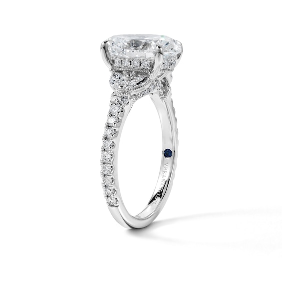 Vera Wang Love Collection 3-1/4 CT. T.w. Certified Oval Lab-Grown Diamond Engagement Ring in 14K White Gold (F/Vs2)