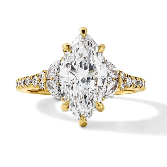 Vera Wang Love Collection 3-1/4 CT. T.W. Certified Marquise-Cut Lab-Grown Diamond Engagement Ring in 14K Gold (F/VS2)