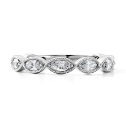Vera Wang Love Collection 1/2 CT. T.W. Marquise-Cut Lab-Grown Diamond Band in 14K White Gold (F/VS2)
