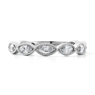Vera Wang Love Collection 1/2 CT. T.W. Marquise-Cut Lab-Grown Diamond Band in 14K White Gold (F/VS2)