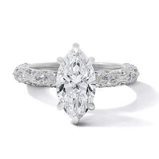 Vera Wang Love Collection 2-3/4 CT. T.W. Certified Marquise-Cut Lab-Grown Diamond Vintage-Inspired Engagement Ring in 14K White Gold (F/VS2)