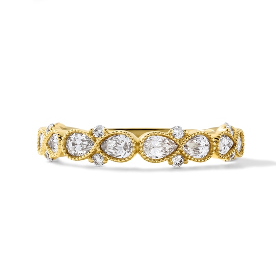 Vera Wang Love Collection 7/8 CT. T.W. Pear-Shaped Lab-Grown Diamond Band in 14K Gold (F/VS2)