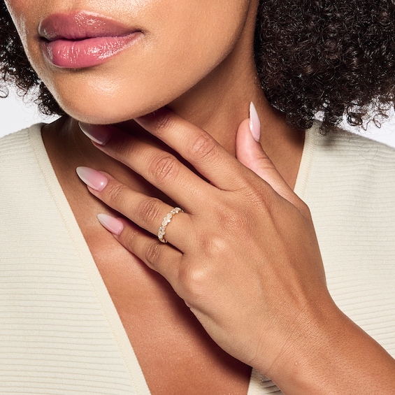 Vera Wang Love Collection 7/8 CT. T.w. Pear-Shaped Lab-Grown Diamond Band in 14K Gold (F/Vs2)