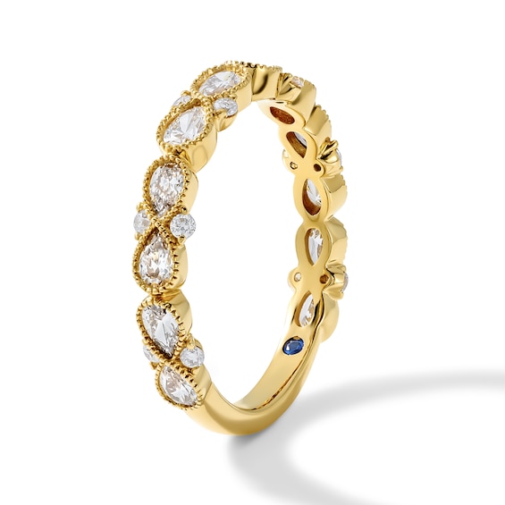 Vera Wang Love Collection 7/8 CT. T.w. Pear-Shaped Lab-Grown Diamond Band in 14K Gold (F/Vs2)