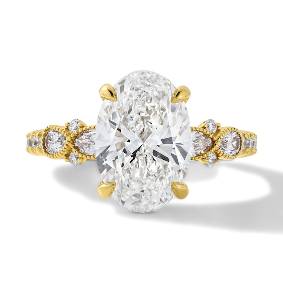 Vera Wang Love Collection 3-5/8 CT. T.w. Oval Certified Lab-Grown Diamond Engagement Ring in 14K Gold (F/Vs2)
