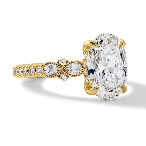 Vera Wang Love Collection 3-5/8 CT. T.w. Oval Certified Lab-Grown Diamond Engagement Ring in 14K Gold (F/Vs2)
