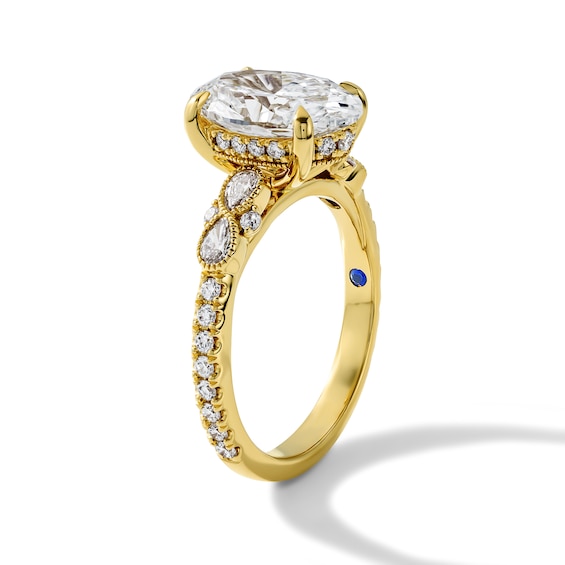 Vera Wang Love Collection 3-5/8 CT. T.w. Oval Certified Lab-Grown Diamond Engagement Ring in 14K Gold (F/Vs2)