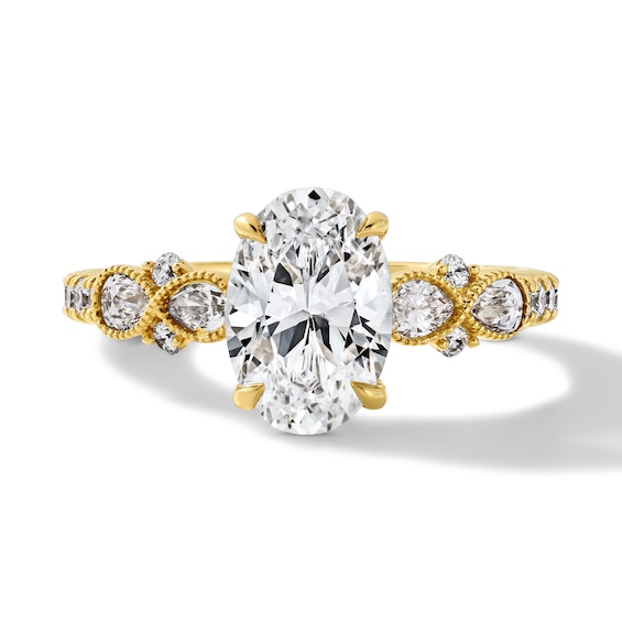 Vera Wang Love Collection 2-1/8 CT. T.W. Certified Oval Lab-Grown Diamond Engagement Ring in 14K Gold (F/VS2)