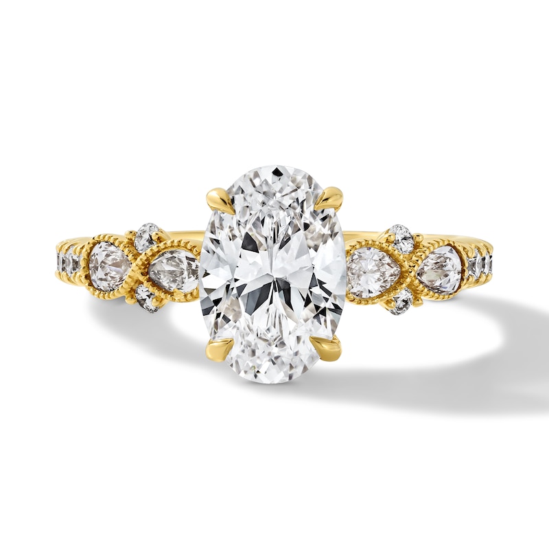Main Image 1 of Vera Wang Love Collection 2-1/8 CT. T.W. Oval Certified Lab-Grown Diamond Engagement Ring in 14K Gold (F/VS2)