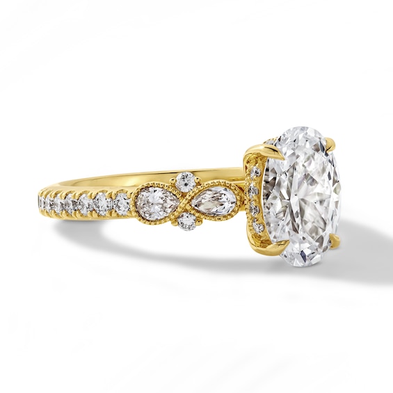 Vera Wang Love Collection 2-1/8 CT. T.w. Certified Oval Lab-Grown Diamond Engagement Ring in 14K Gold (F/Vs2)