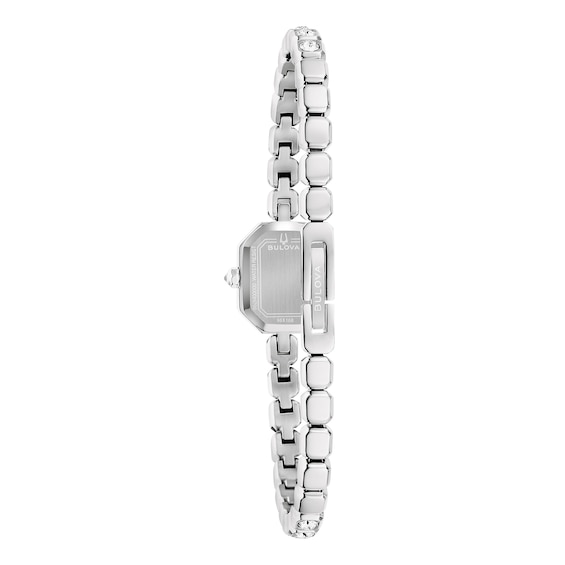 Ladies' Bulova Crystal Stainless Steel Watch Set with Pink Mother-of-Pearl Dial (Model: 96X168)