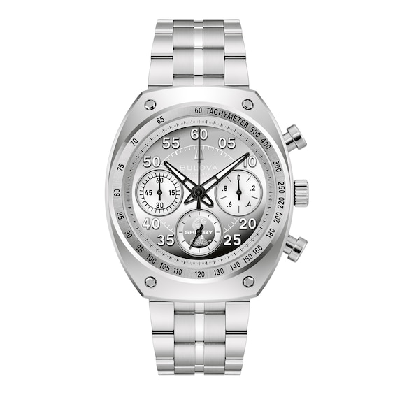 Men's Bulova Shelby® Racer Chronograph Limited Edition Stainless Steel Watch with Extra Leather Strap (96K118)