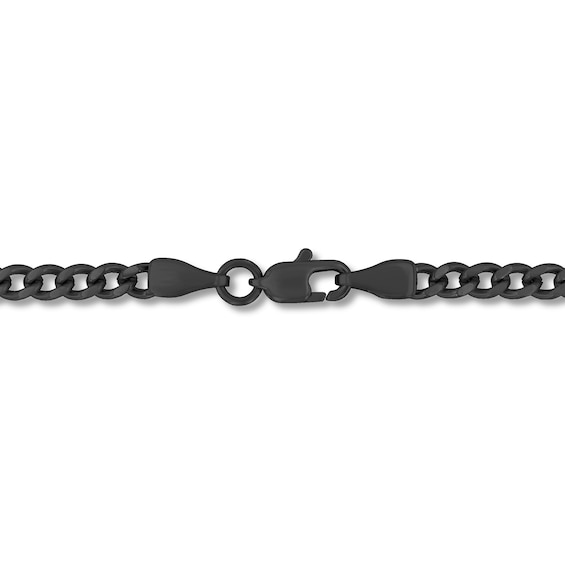Two-Tone Cross Necklace in Black and Blue Ion-Plated Stainless Steel - 24"