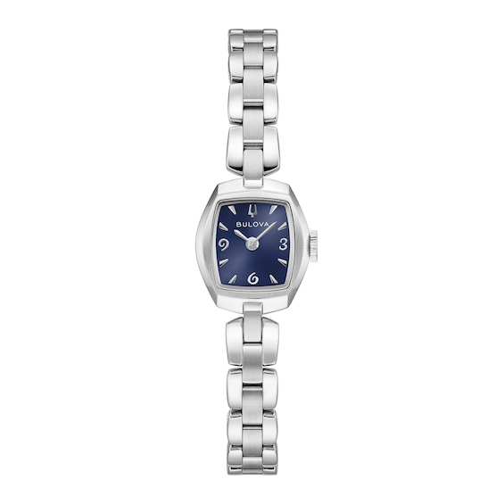 Ladies' Bulova Goddess Of Time Jackie Stainless Steel Watch with Blue Dial (96L361)