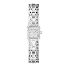 Ladies' Bulova Goddess of Time Diamond Accent Stainless Steel Watch with Silver-White Dial (Model: 96P263)
