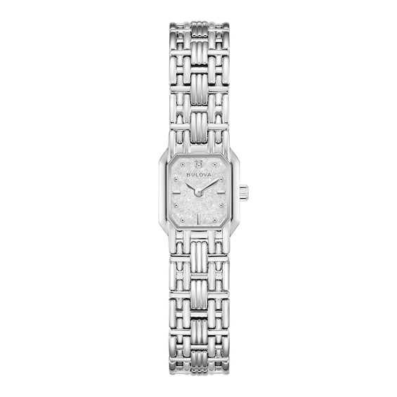 Ladies' Bulova Goddess of Time Diamond Accent Stainless Steel Watch with Silver-White Dial (Model: 96P263)