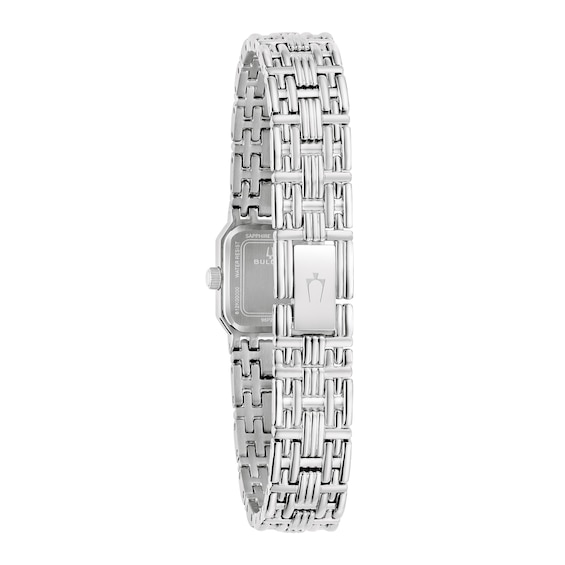 Ladies' Bulova Goddess of Time Diamond Accent Stainless Steel Watch with Silver-White Dial (Model: 96P263)